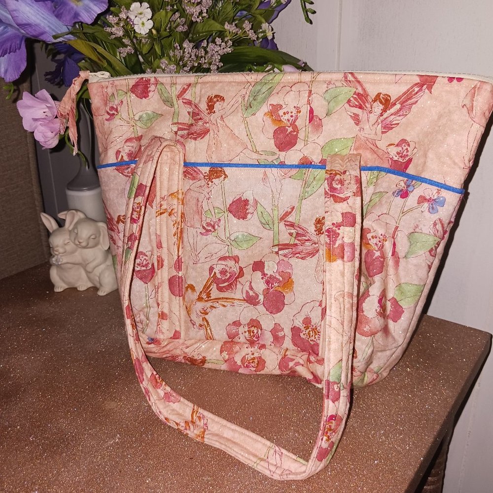 Fairy Floral Print Purse. Handmade. NWOT. 12 pockets Vera vibes